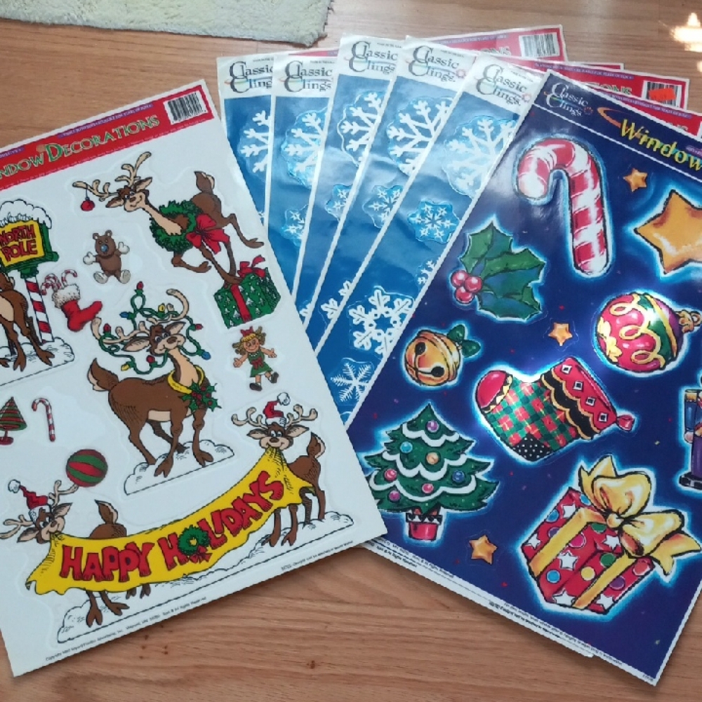 7 Classic Clings Christmas Window Decorations